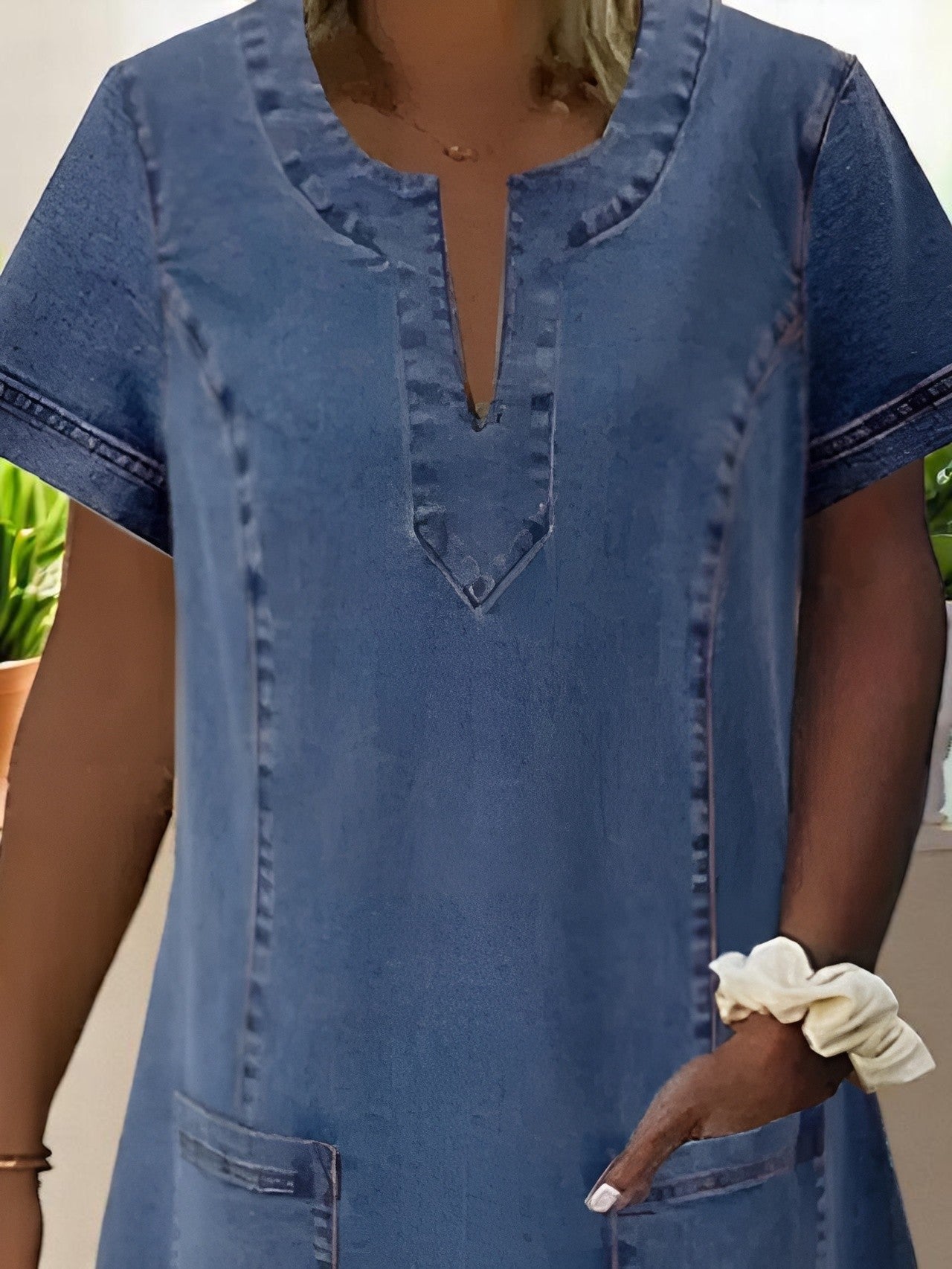 Amber™ | Soft denim dress with pockets