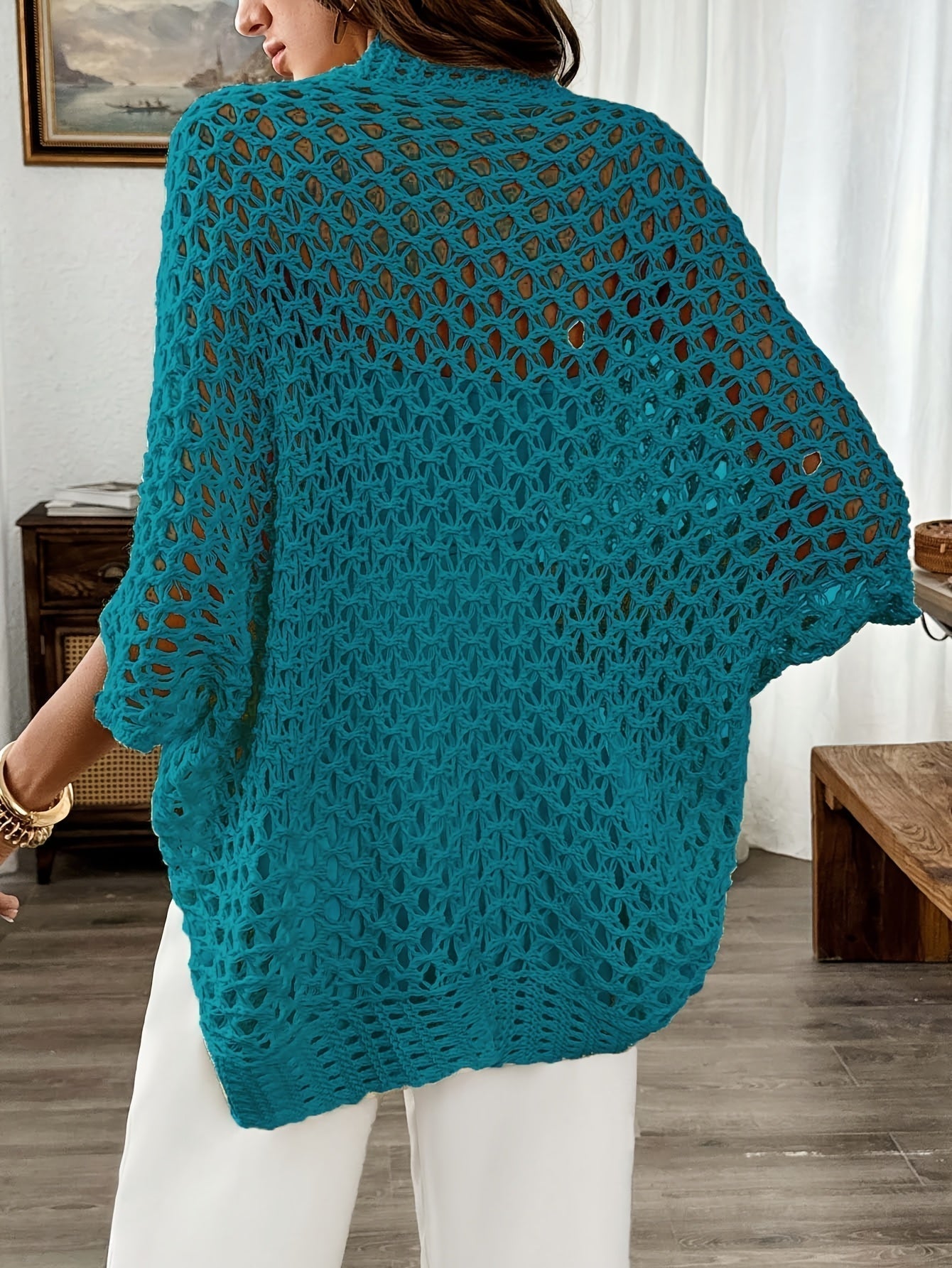 Ginny – Open Knit Drape Cardigan