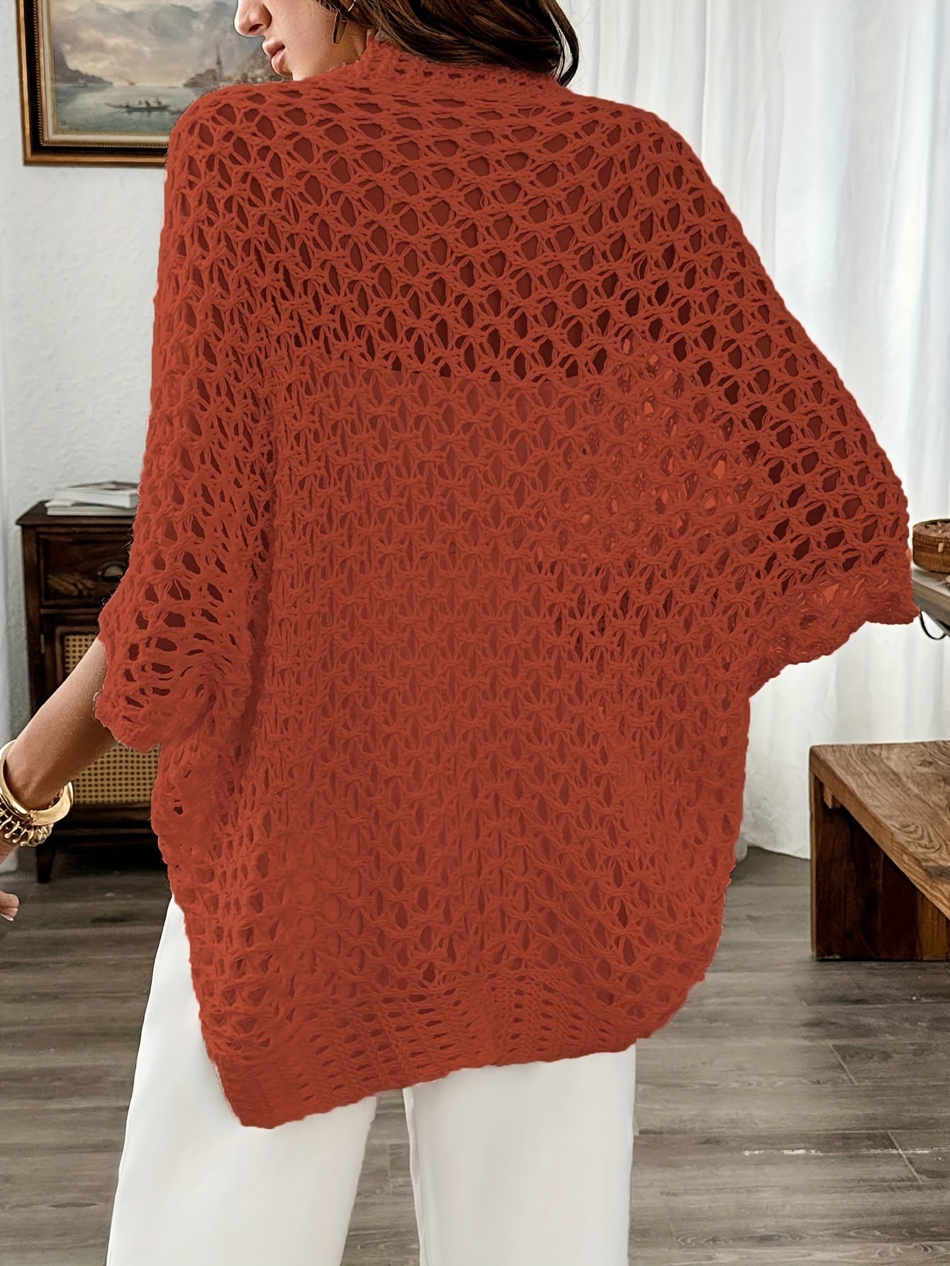 Ginny – Open Knit Drape Cardigan